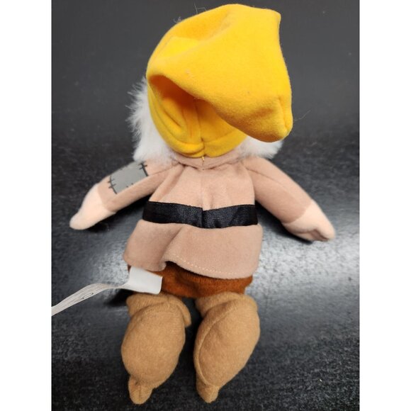 Disney Snow White Sneezy Dwarf Plush Toy 8" Brown & Yellow Soft Fuzzy - Picture 8 of 11